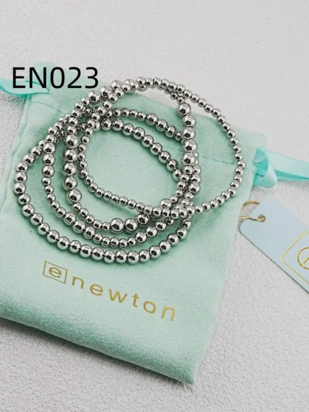 Enewton Platinum Bead Bracelet Set